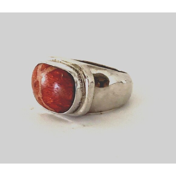 New EXEX Claudia Agudelo Red Jasper Sterling Silver Ring 10 - Picture 3 of 4